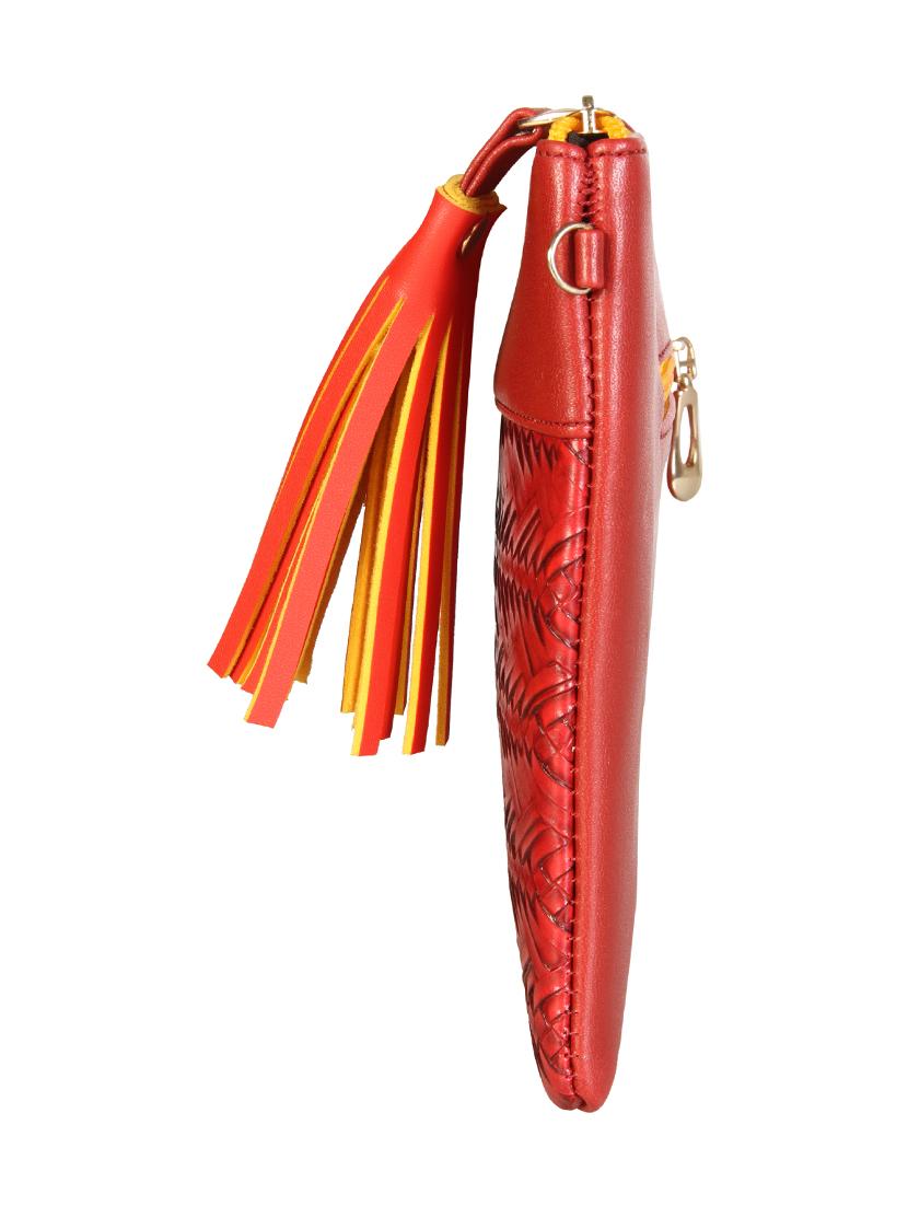 red leatherette clutch - 12906311 - Standard Image - 4