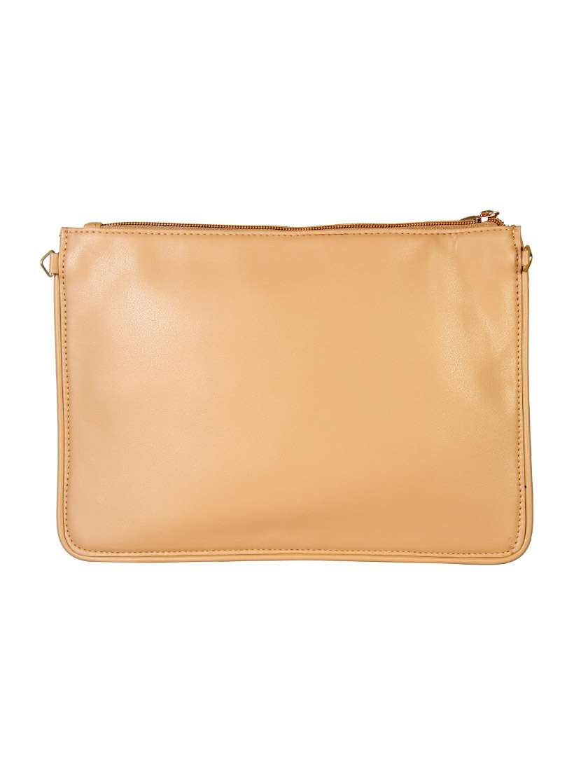cream leatherette clutch - 12906312 - Standard Image - 1