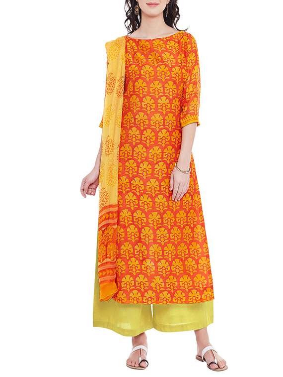 printed unstitched palazzo suit