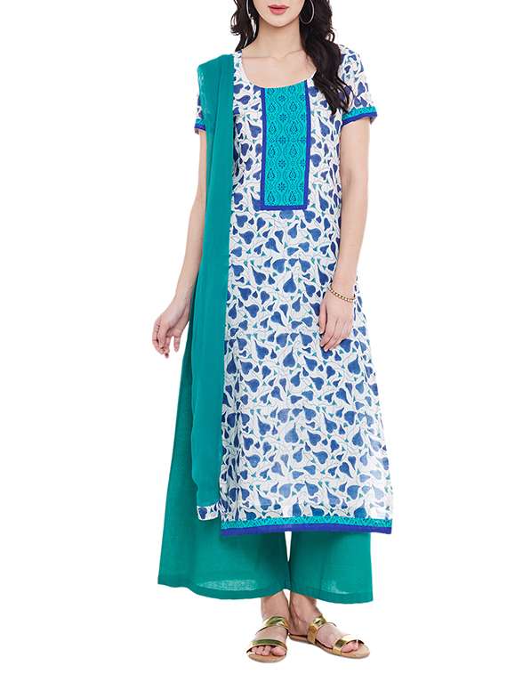 blue silk blend palazzo suits dress material