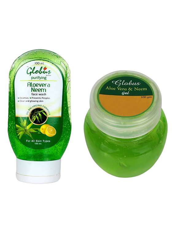 globus aloe gel & globus aloe face wash