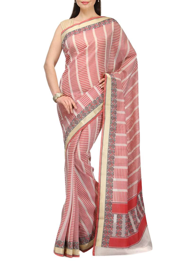 beige supernet saree with blouse