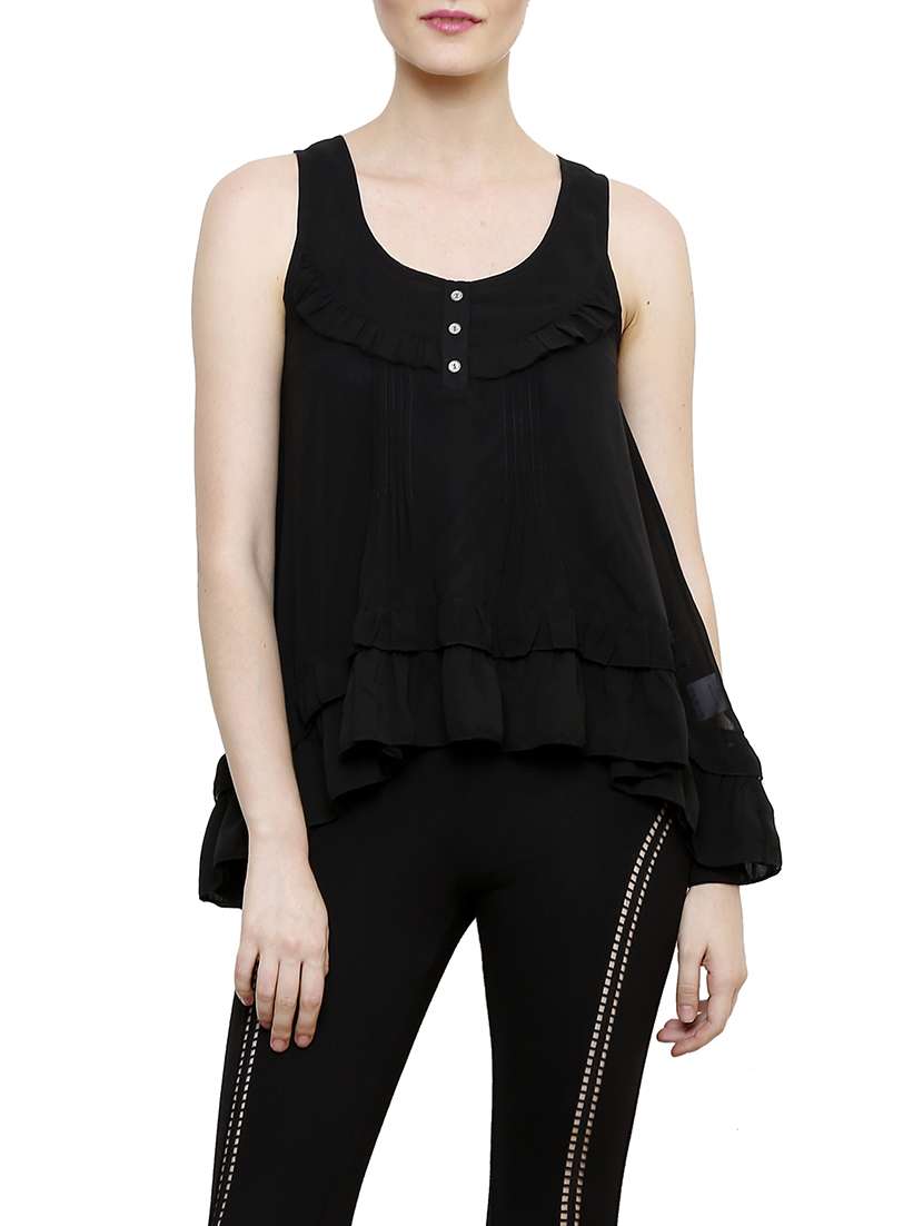 black georgette top