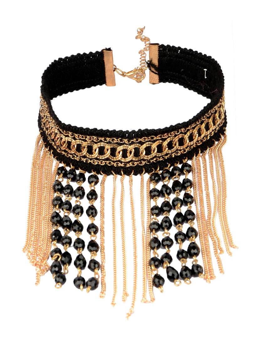 Diva Walk Black Fabric Choker