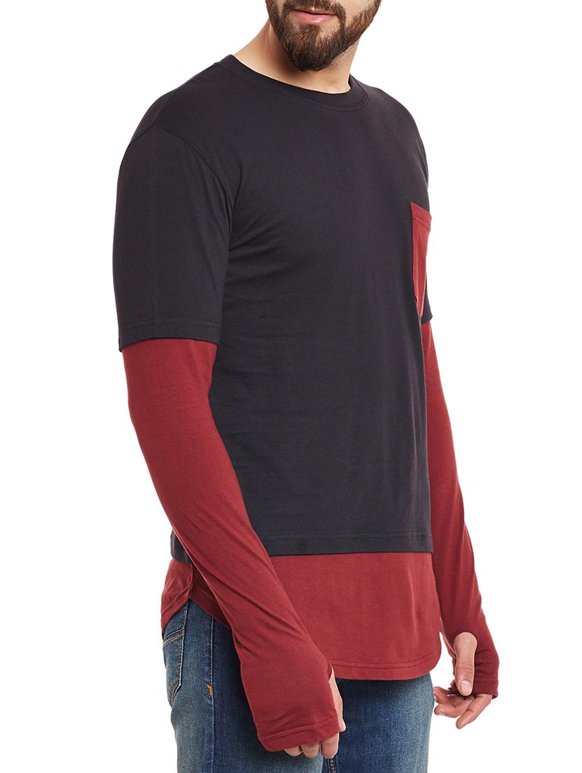 colour block cotton t-shirt - 12914108 -  Standard Image - 1