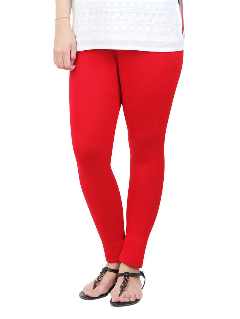 red woollen legging