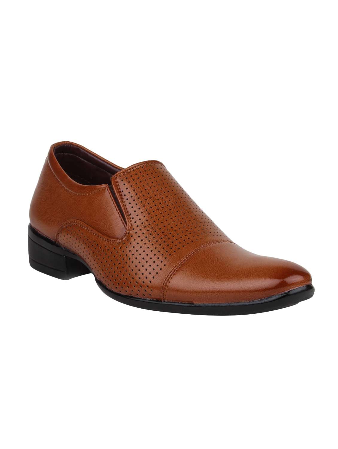 tan leather slip on formal shoe