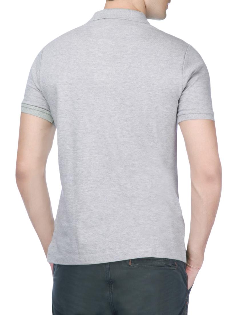 grey solid polo t-shirt - 12920663 -  Standard Image - 1