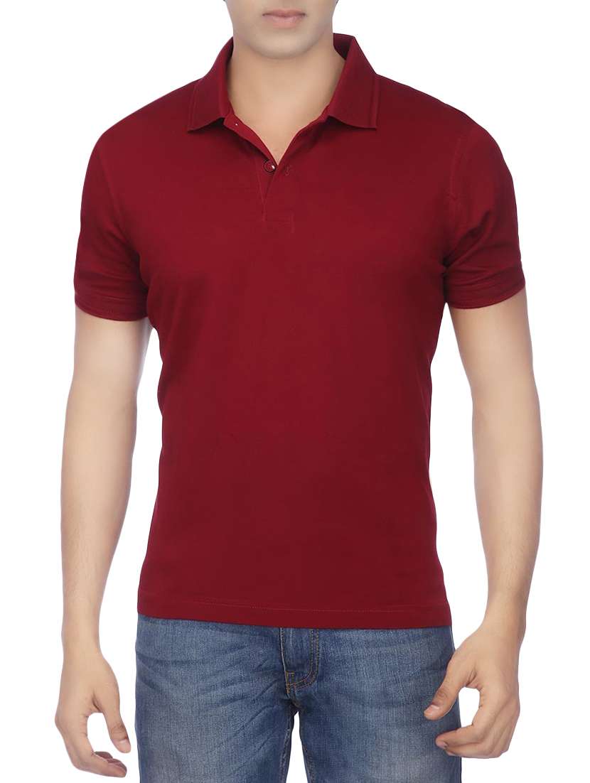 solid maroon polyester t-shirt