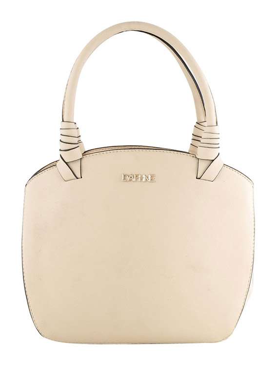 white leatherette handbag