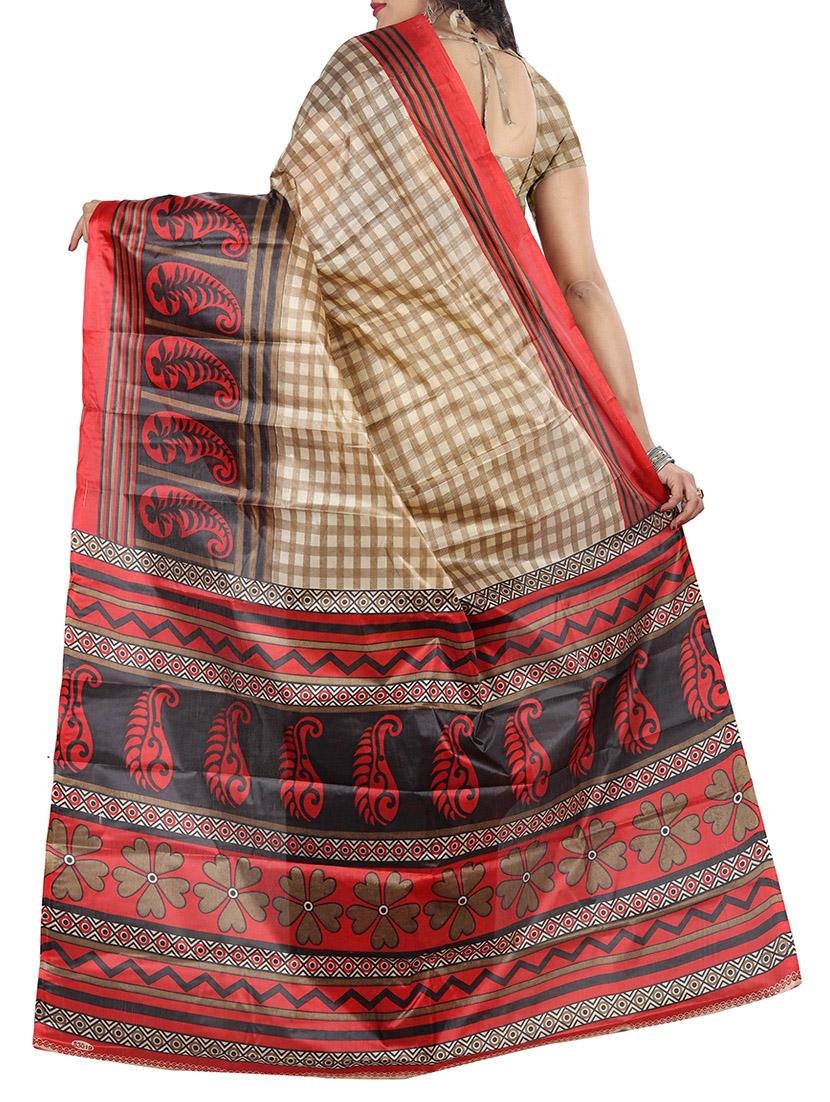 women's printed multi colored saree - 12926242 - Standard Image - 1