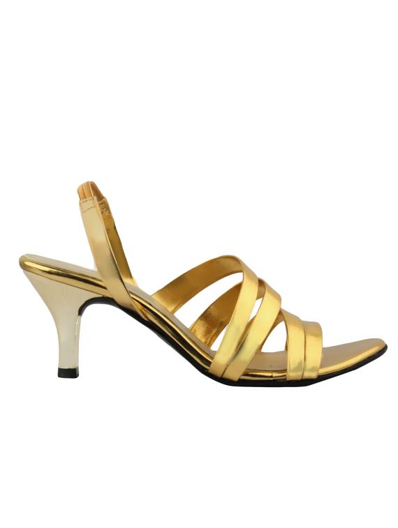 gold leatherette back strap sandals - 12927135 -  Standard Image - 1