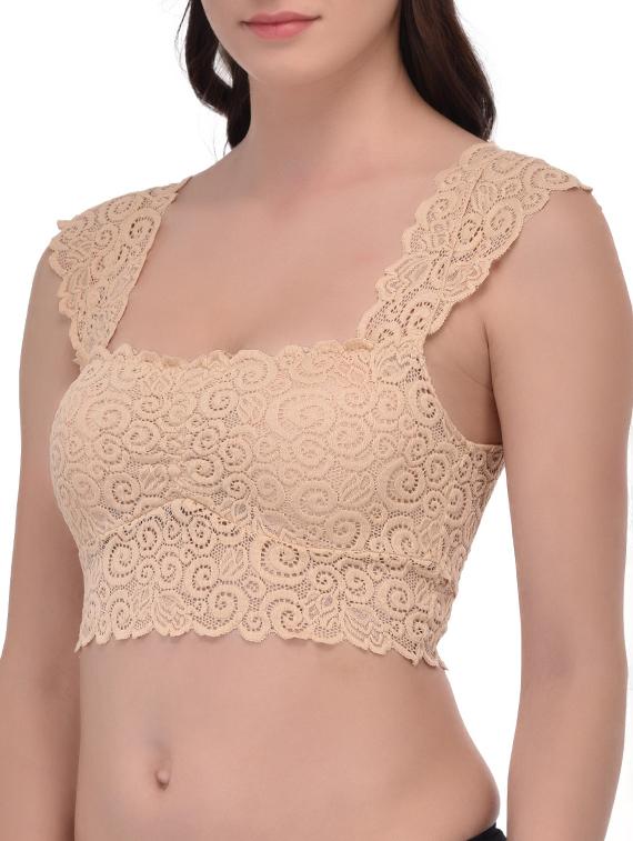 beige lace lette bra - 12927340 - Standard Image - 1