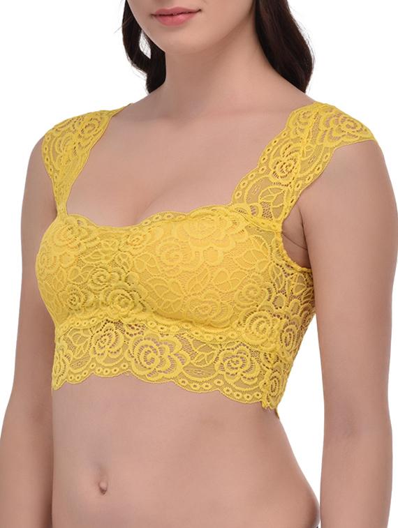 yellow lace lette bra - 12927342 - Standard Image - 1