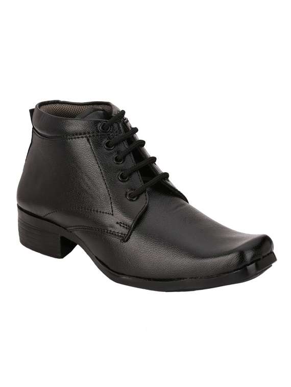 black leatherette lace up derby
