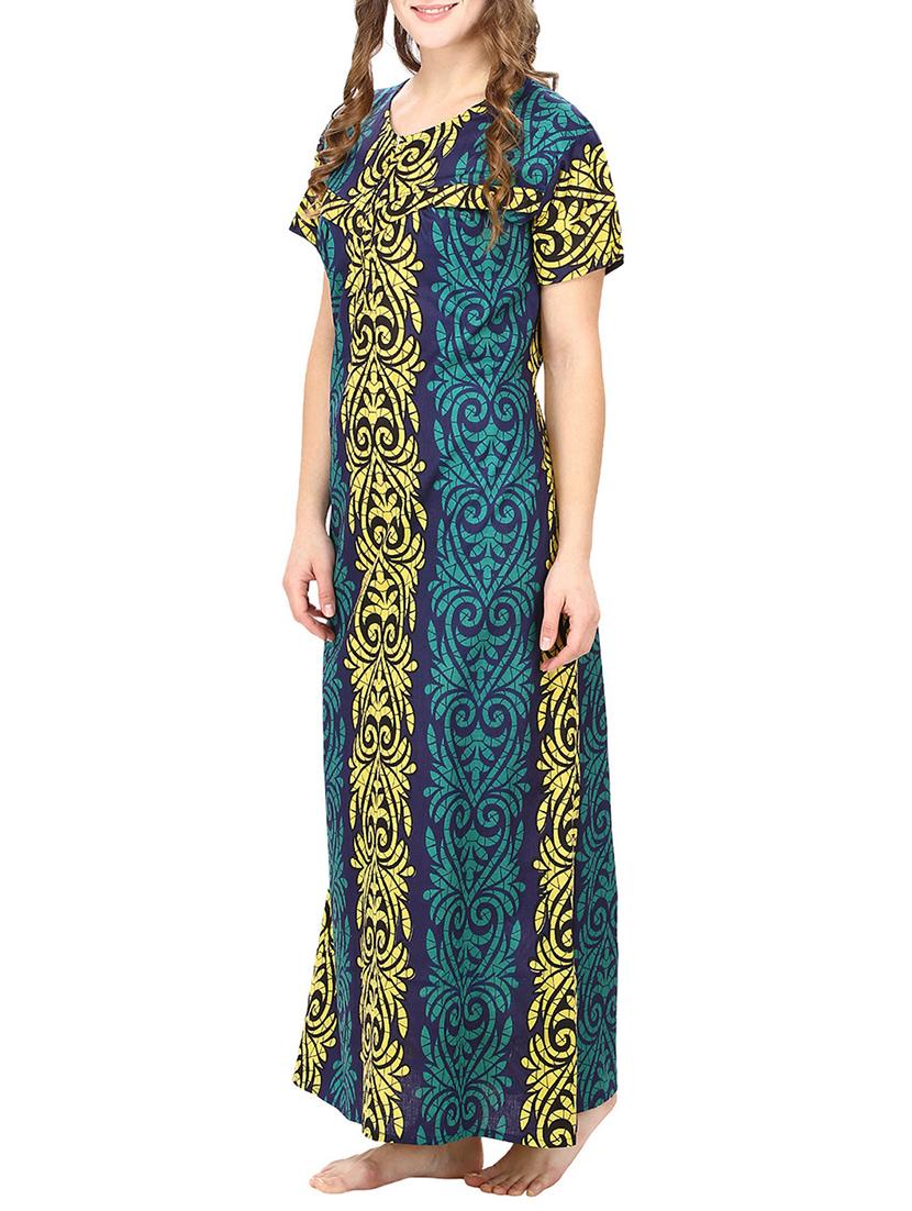 multicolored printed cotton gown - 12929138 - Standard Image - 1