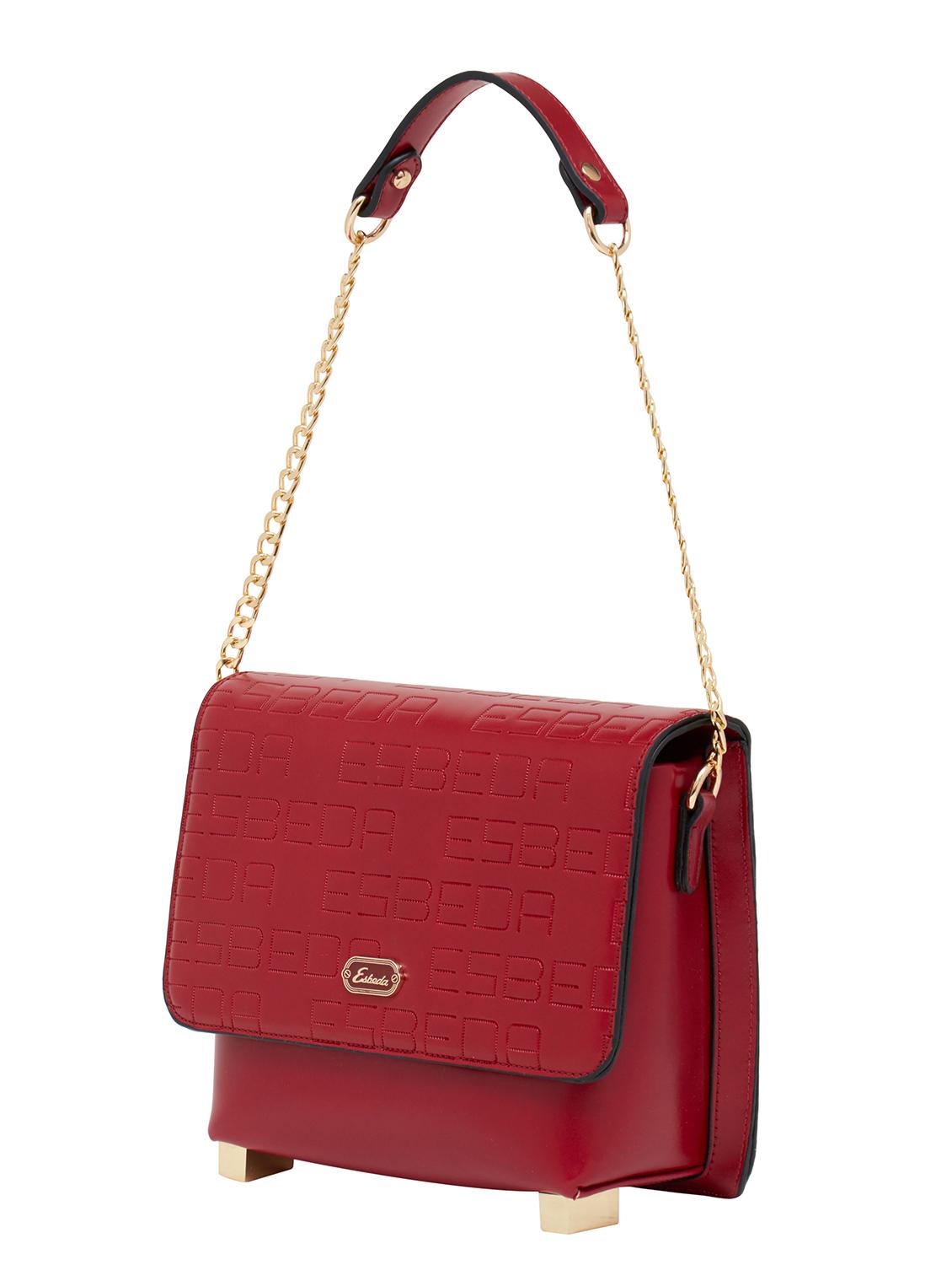 red synthetic leather sling bag - 12929460 - Standard Image - 4