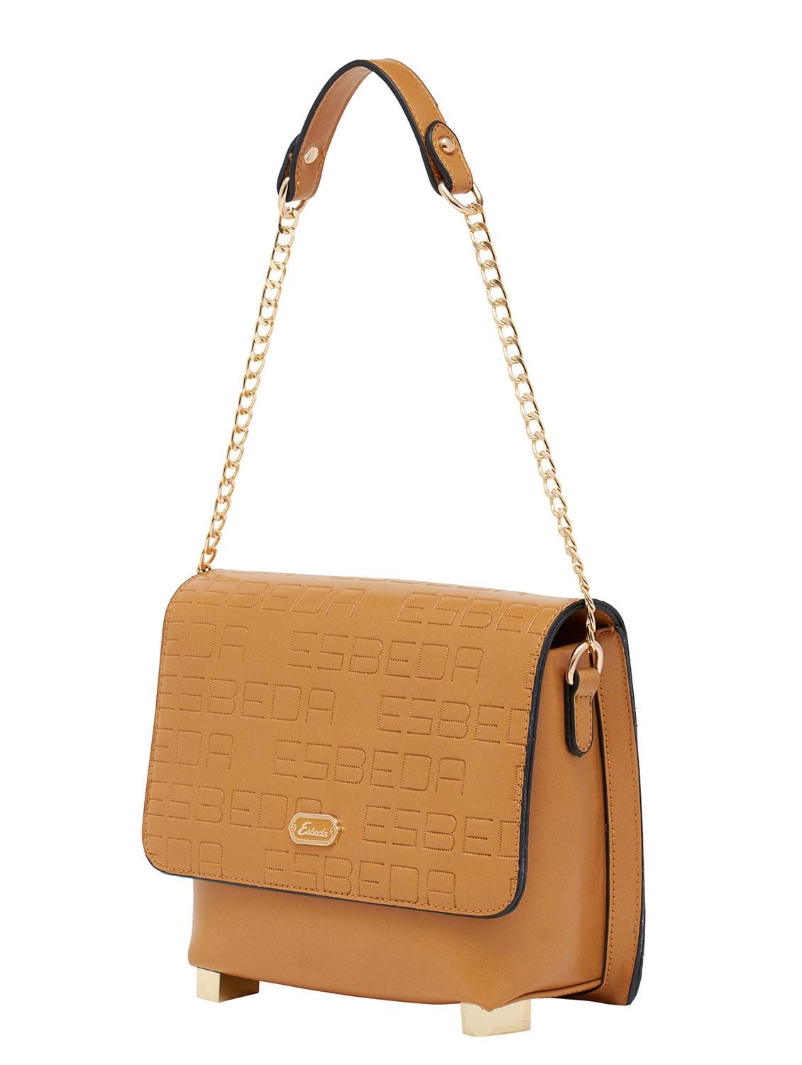 beige synthetic leather sling bag - 12929461 - Standard Image - 4