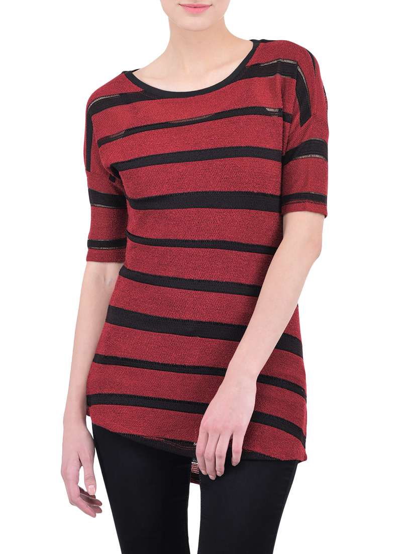 red viscose long tee