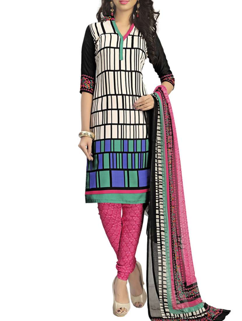 multi colored unstitched suit