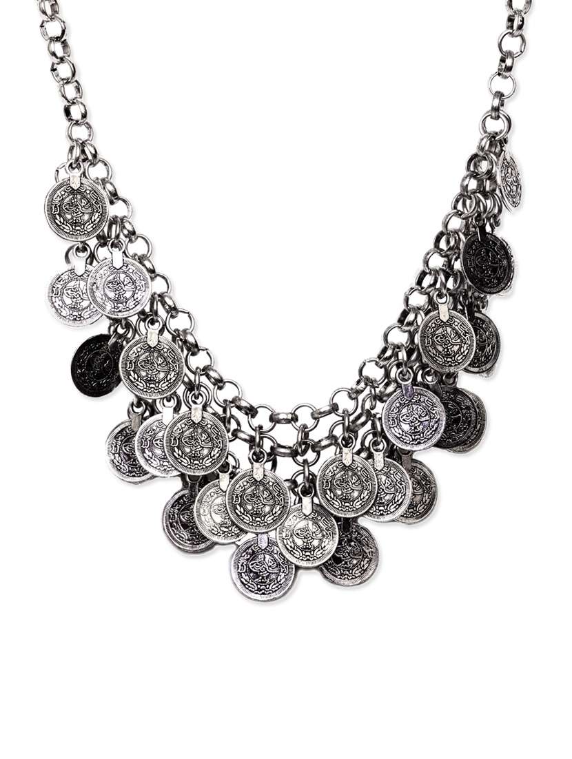 german silver oxidized rhodium plated handcrafted necklace