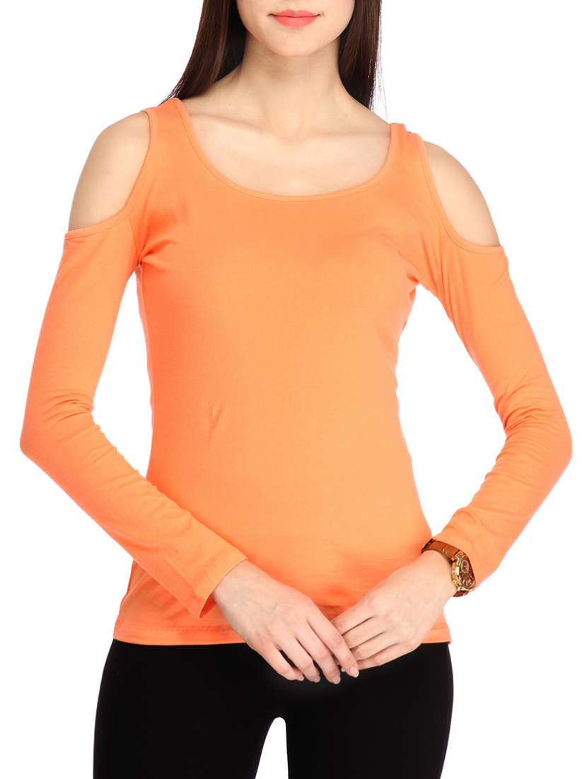 cold shoulder solid top 