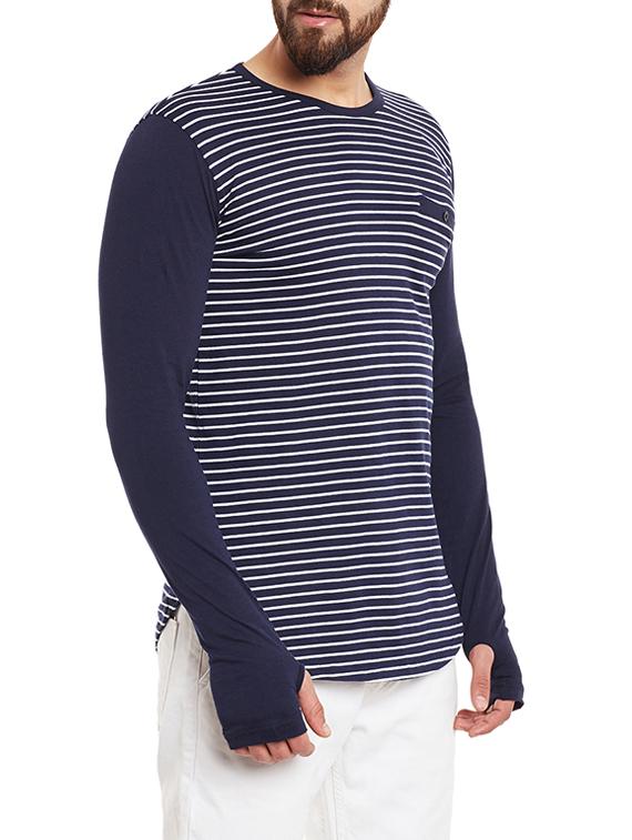 navy blue cotton pocket t-shirt - 12946357 - Standard Image - 1