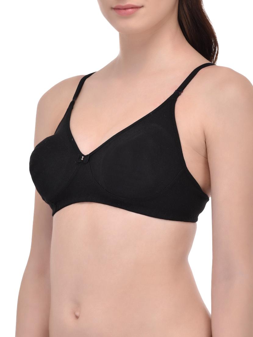black cotton regular bra - 12948657 -  Standard Image - 1