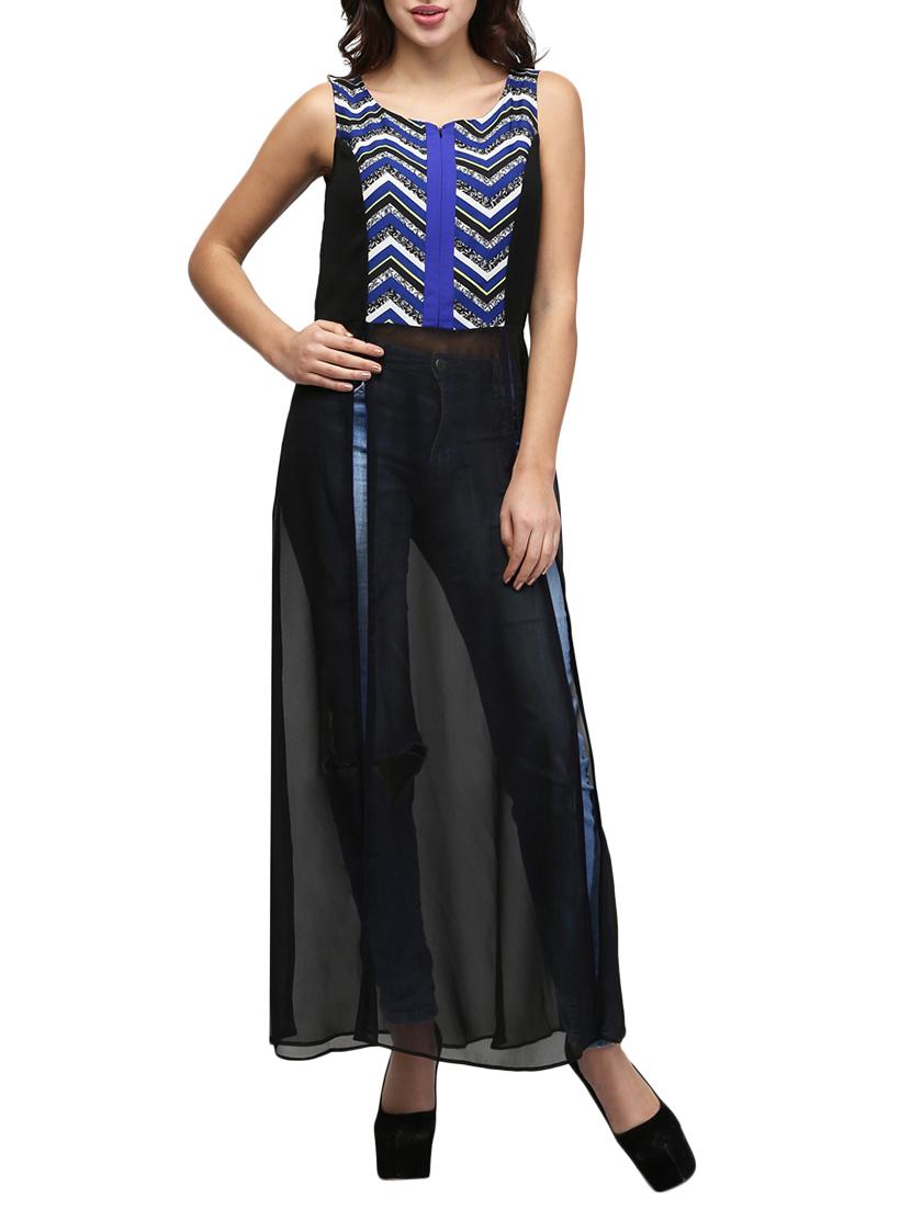 chevron print sleeveless tunic - 12948714 -  Zoom Image - 0