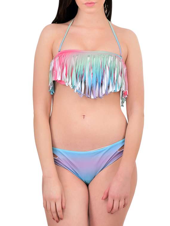 multicolored nylon bikini