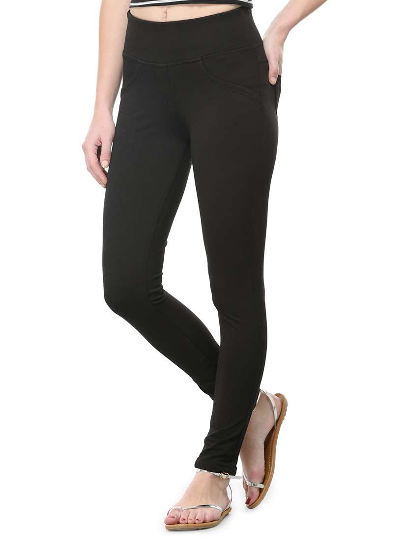 black cotton jeggings - 12954072 - Standard Image - 1