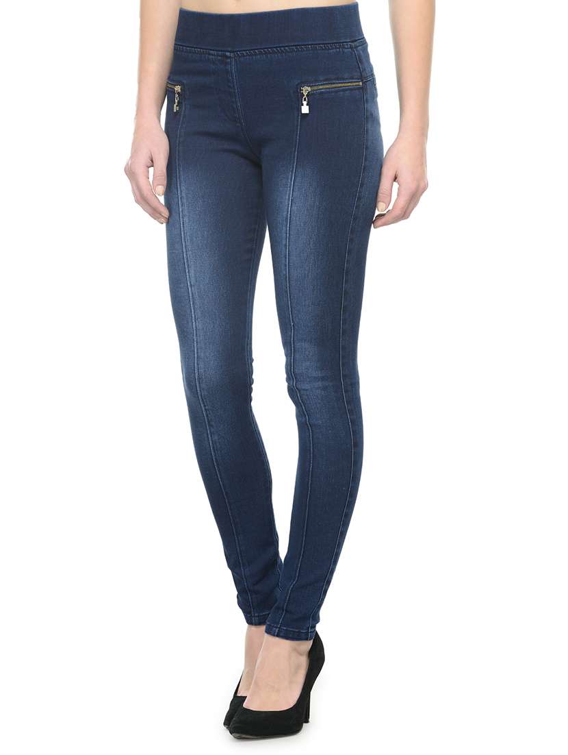 dark blue cotton jegging - 12954081 -  Standard Image - 1