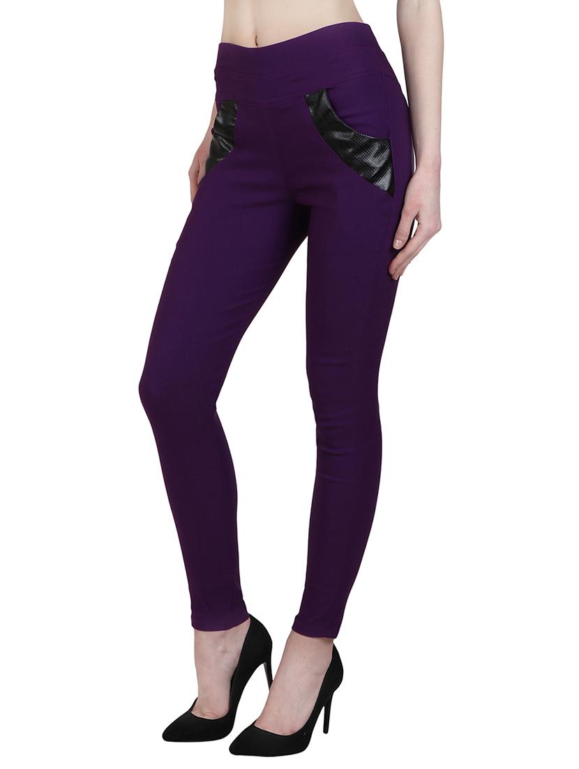 purple cotton jeggings - 12958449 - Standard Image - 1