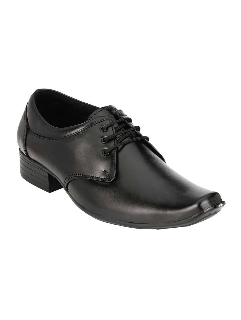 black leather lace up derby