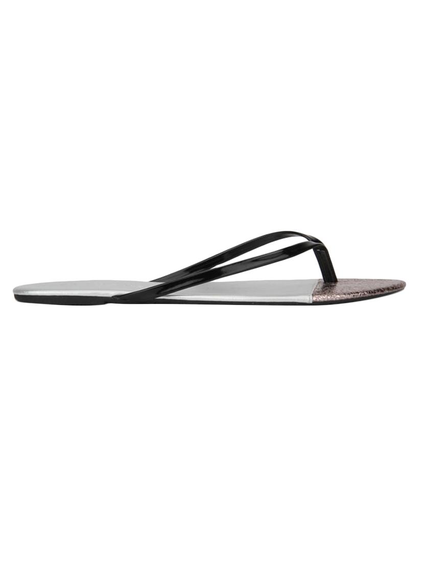 black pu toe separator sandals - 12960492 -  Standard Image - 1