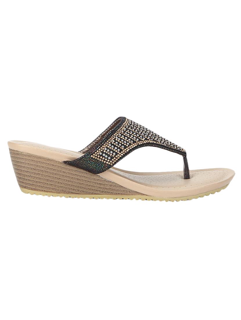addons pearls crystals embellished comfort wedges - 12960536 - Standard Image - 1