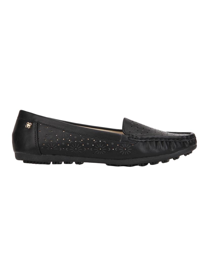 black pu slip on loafers - 12960537 - Standard Image - 1