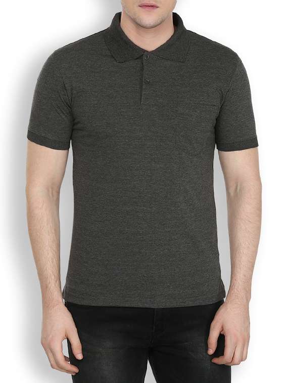 solid charcoal grey cotton t-shirt