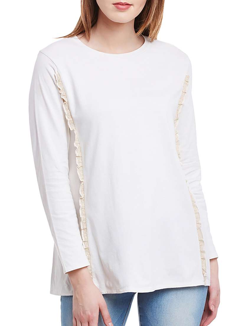 white cotton regular top