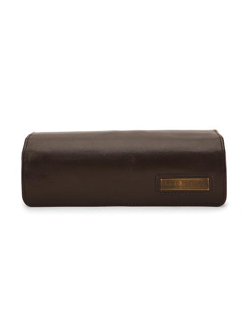 dark brown pure leather pouch with case - 12966953 -  Standard Image - 0