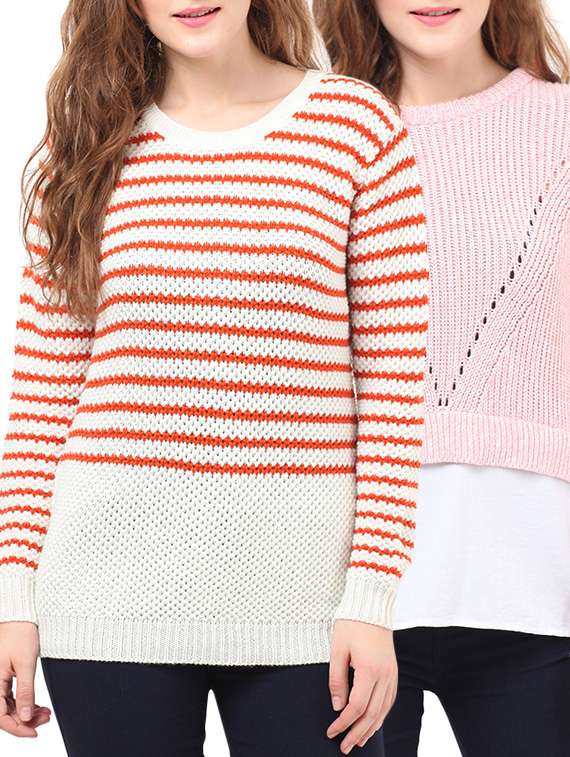 multi colored acrylic pullover