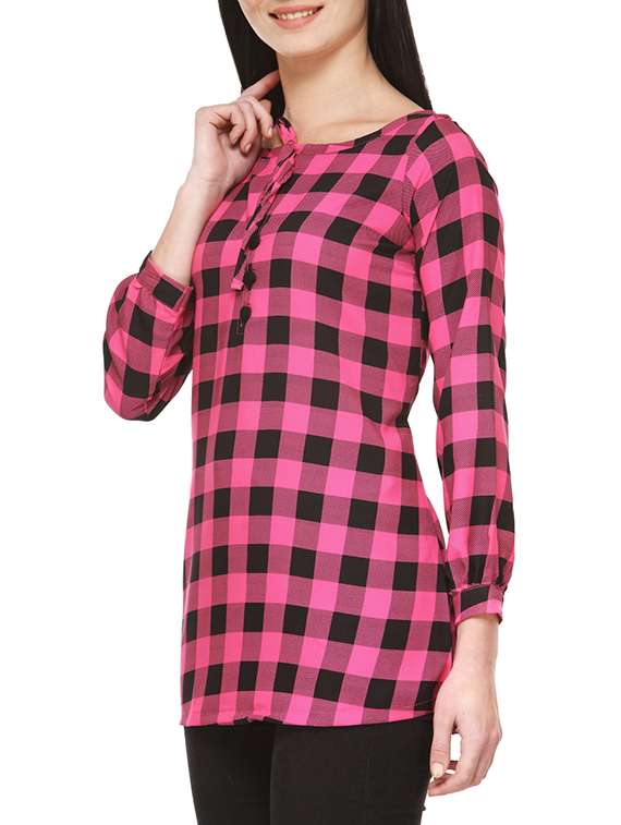 women's straight tie-up neck top - 12972275 -  Standard Image - 1