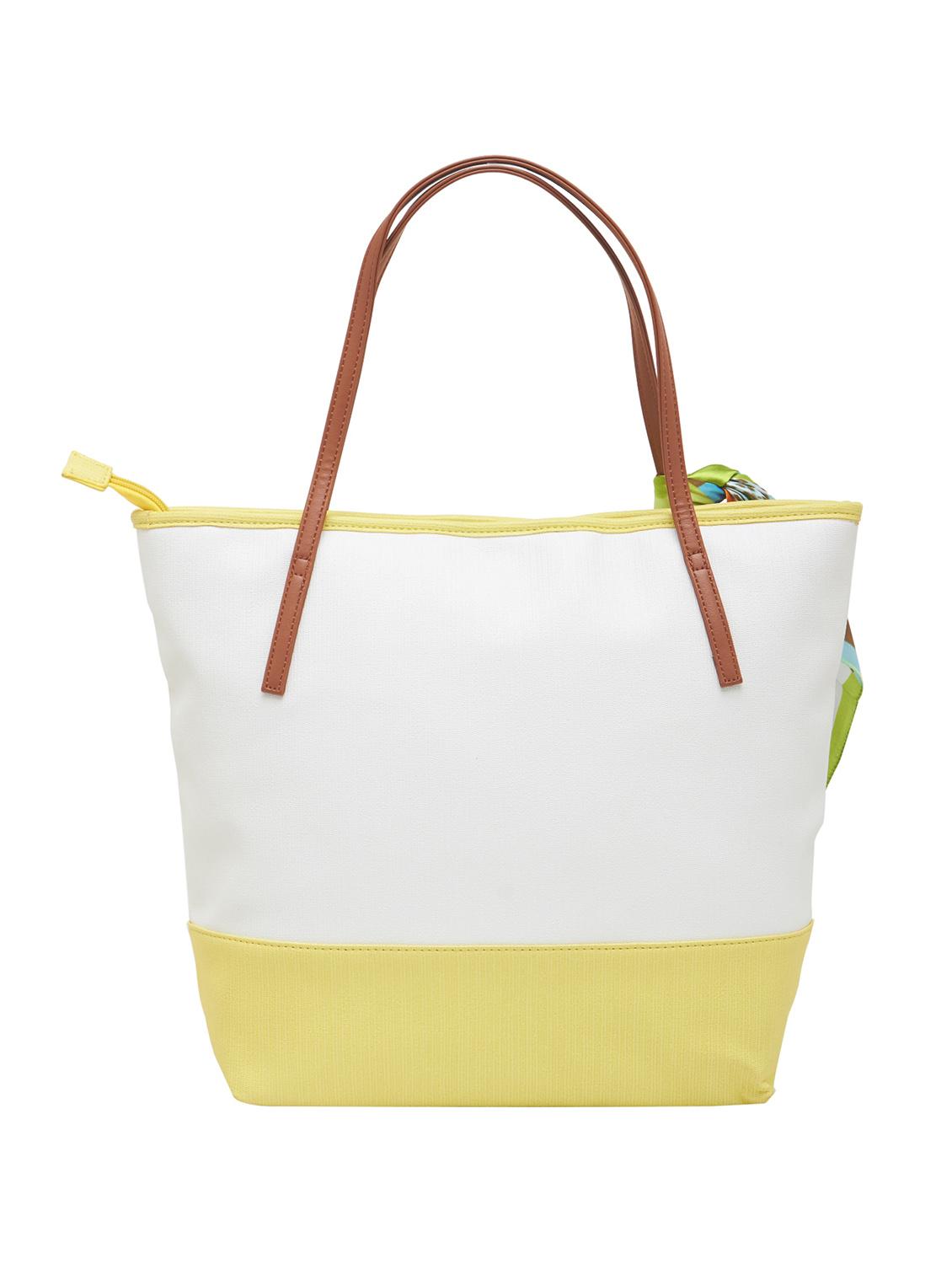 yellow synthetic leather tote - 12979982 - Standard Image - 1