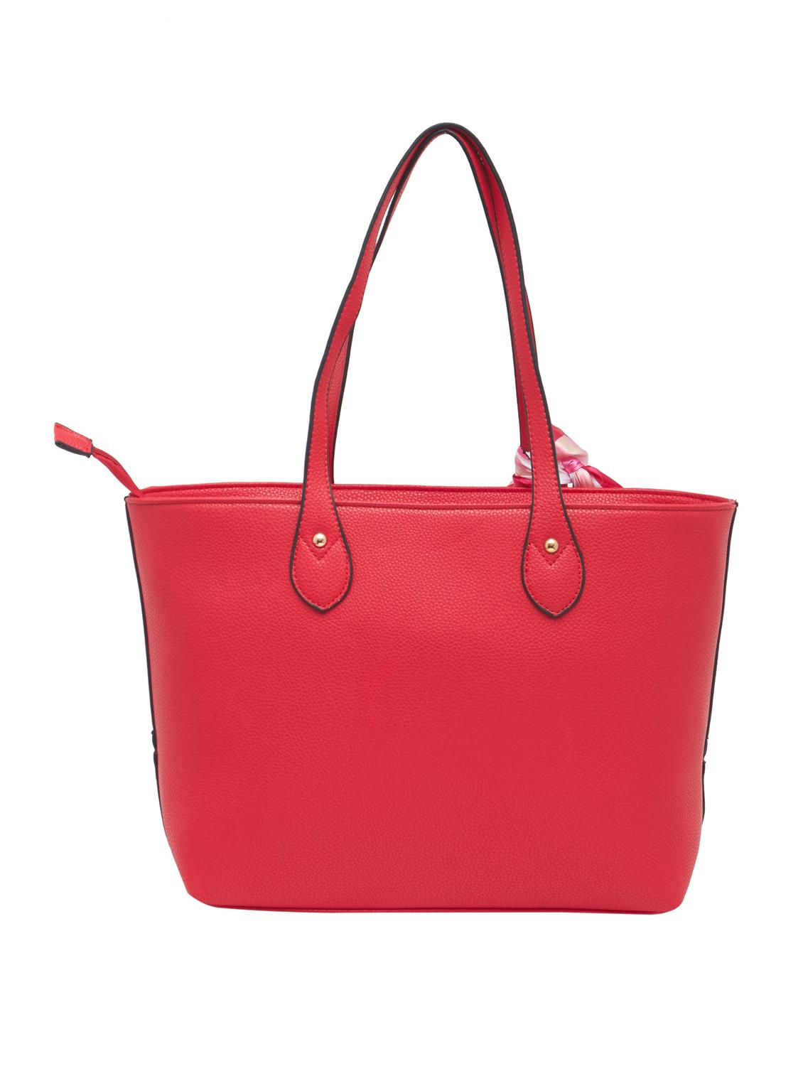 red synthetic leather tote - 12979993 - Standard Image - 1