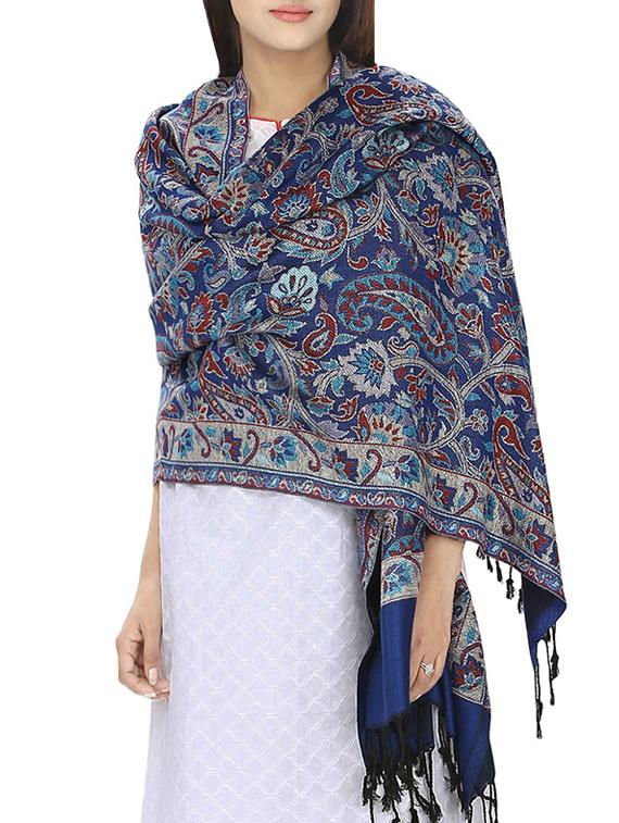 navy blue viscose shawl - 12981233 - Standard Image - 1
