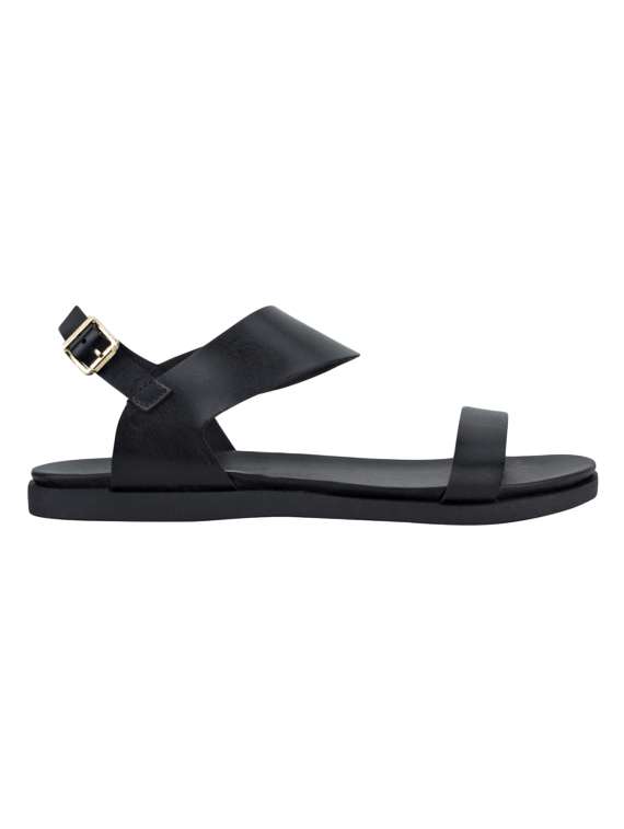 black leatherette back strap sandals - 12982719 -  Standard Image - 1