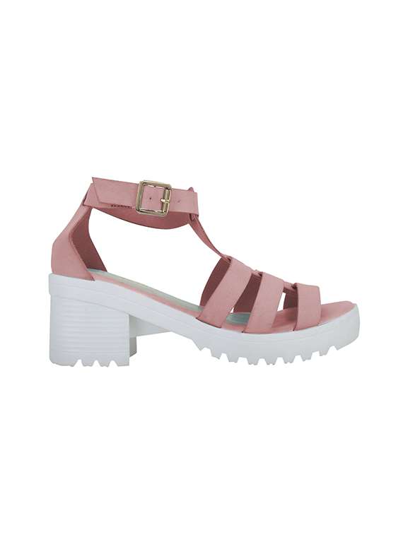 pink leatherette back strap sandals - 12982749 -  Standard Image - 1