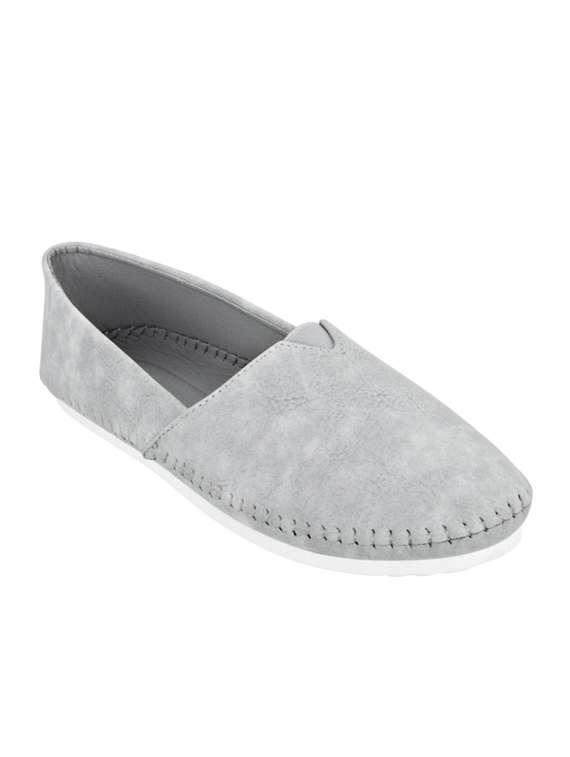 grey velvet slip on casual shoes