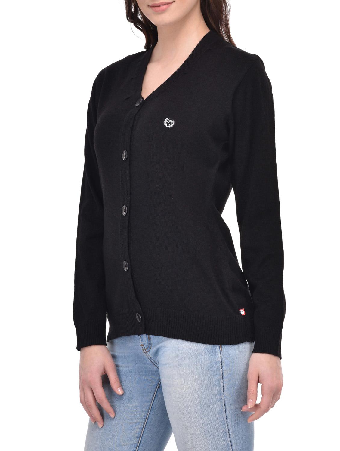 black acrylic casual cardigan - 12983229 -  Standard Image - 1