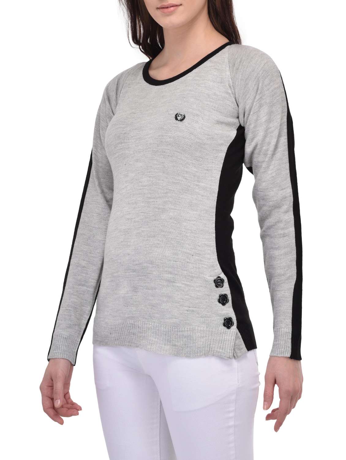 grey color  acrylic pullover - 12983238 -  Standard Image - 1